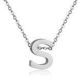 Stainless Steel Women's Unisex 18 Inch Necklace Pendant Letter Lobster Clasp S3