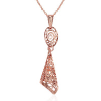 Rose Gold Plated Necklace Pendant Drop 19 Inches 1MM Lobster Clasp B298