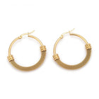 Stainless Steel Mesh Hoop Earrings Hypoallergenic Gold Z327