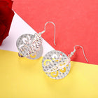 Yellow Gold Platinum Plated Earrings  Drop Dangle Fish Hook Clasp L646