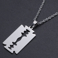 Stainless Steel Pendant Necklace Lobster Clasp Blade Gold Slvr 17.7" 1.5mm P101