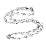 304 Stainless Steel Chain Necklace Lobster Ion Plating (IP) Heart Gold 18"  A424