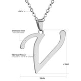 Stainless Steel Women's Unisex 18 Inch Necklace Pendant Letter Lobster Clasp S2