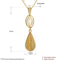 Yellow Gold Rose Plated Necklace Pendant Drop 19 Inches 1MM Lobster Clasp B292