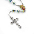 Pendant Necklace Stainless Steel Rosary Beaded Crucifix Cross Silver 27.5" P114