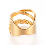 304 Stainless Steel Finger Rings Gold Size 7 17mm  A40