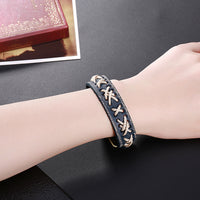 Leather Bracelet Handmade 9 Inches 14MM Belt Buckle  L478