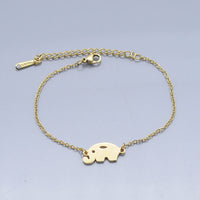 201 Stainless Steel Link Bracelet Lobster Elephant Silver Gold Adjustable P255