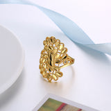 Yellow Gold Plated Ring Fashion Cocktail Flower B481