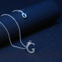 Sterling Silver Plated Necklace Women Pendant Initial Letter Alphabet B375