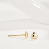 Brass Stud Earrings Heart Rose Gold Silver P553