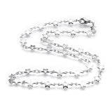 Stainless Steel Chain Necklaces Lobster Star Silver 17.7 inches 45cm Z646