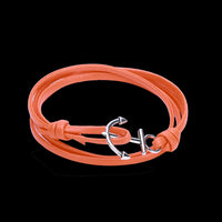 Leather Bracelet Anchor 8 Inches 10MM Hook Clasp L477