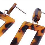 Ear Studs Alloy Cellulose Acetate(Resin) Rectangle Blue 50x20mm Pin 0.7mm  P573