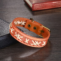 Leather Bracelet Handmade 9 Inches 14MM Belt Buckle  L478