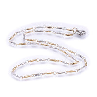 Stainless Steel Necklace Enamel Lobster Ion Plating Rectangle 17.7" 45cm Z638