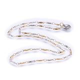 Stainless Steel Necklace Enamel Lobster Ion Plating Rectangle 17.7" 45cm Z638