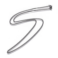 Stainless Steel Curb Chain Neckalces Lobster Black Purple Rose Gold  21.6" P373