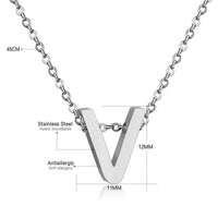 Stainless Steel Women's Unisex 18 Inch Necklace Pendant Letter Lobster Clasp S3