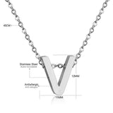 Stainless Steel Women's Unisex 18 Inch Necklace Pendant Letter Lobster Clasp S3