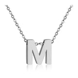 Stainless Steel Women's Unisex 18 Inch Necklace Pendant Letter Lobster Clasp S3