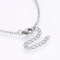 Stainless Steel Set Pendant Necklace Earrings Bracelets Enamel Heart 17" P721