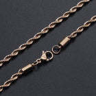 304 Stainless Steel Rope Chain Necklace Lobster Gold 18-26" 3mm  A419