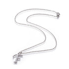 Stainless Steel Set Stud Earring Pendant Necklace Alphabet Letter 17.7" P495