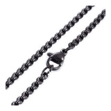 304 Stainless Steel Box Chain Necklace Lobster Gunmetal 23.5" 2.5x2.5mm  A393