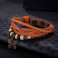 Leather Bracelet 8.5 Inches 14MM Push Button L440