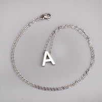 Stainless Steel Women's Unisex 18 Inch Necklace Pendant Letter Lobster Clasp S3