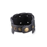 Leather Bracelet Brown 9 Inches 40MM Push button L443