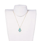 Seed Bead Pendant Necklace Chain Stainless Steel Hamsa Eye White 18" A279