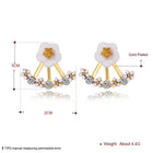 Yellow Gold Platinum Plated Earrings Drop Dangle AAA Zirconia  Stud Clasp L827