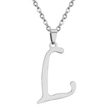 Stainless Steel Women's Unisex 18 Inch Necklace Pendant Letter Lobster Clasp S2