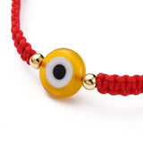 Adjustable Nylon Thread Braided Bead Bracelet Handmade Evil Eye Gold Z143