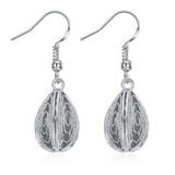 Yellow Gold Platinum Plated Earrings Drop Dangle Fish Hook Clasp L640