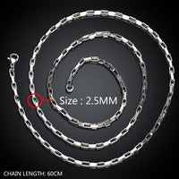 Stainless Steel Necklace  Chain  Box Chain Lobster 18-24" 2.5MM Lobster B201