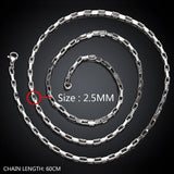Stainless Steel Necklace  Chain  Box Chain Lobster 18-24" 2.5MM Lobster B201