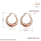 Rose Gold Latch Back Hoop Bali Earrings L125
