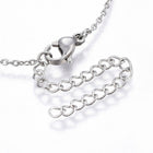 304 Stainless Steel Lariat Necklaces Lobster Clasp Heart Silver 17.3" P659