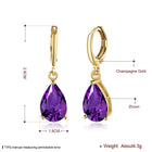 Yellow Gold Platinum Plated Earrings Drop Dangle Zirconia L585