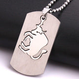Stainless Steel Pendant 0.912X1.64 Inch Square tags Constellation Necklace B162