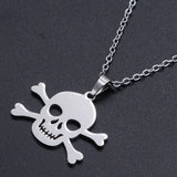 Stainless Steel Pendant Necklace Lobster Clasp Skull Silver 17.7" Gold 1.5mm P80