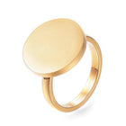 304 Stainless Steel Finger Rings Flat Round Gold Silver Z694
