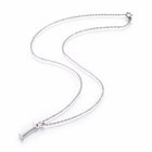 Stainless Steel Set Stud Earring Pendant Necklace Alphabet Letter 17.7" P495