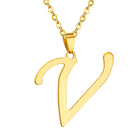 Stainless Steel Women's Unisex 18 Inch Necklace Pendant Letter Lobster Clasp S2