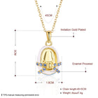 Yellow Gold Plated Necklace Pendant  AAA Zirconia  Lobster Clasp B178
