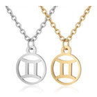 Stainless Steel Pendant Necklace Lobster Zodiac Sign Gold Silver 16.3" 2mm Z578