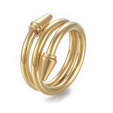 304 Stainless Steel Wide Band Finger Rings Size 6~9 Gold 16~19mm Z676